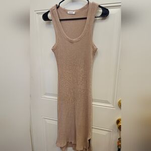 Nude, Tan, Ribbed, Sheath, Midi, Dress, Beach, Travel, Summer, Swim, Vacation